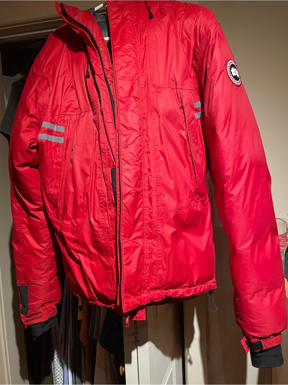 Canada Goose Red Men's Insulated Puffer Jacket Mountaineer model